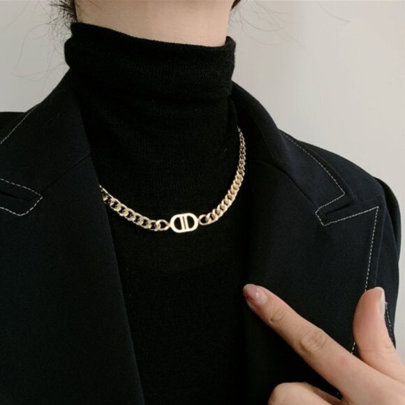 NEW 18K Gold Plated Chunky Link Chain Necklace - Picture 3 of 5